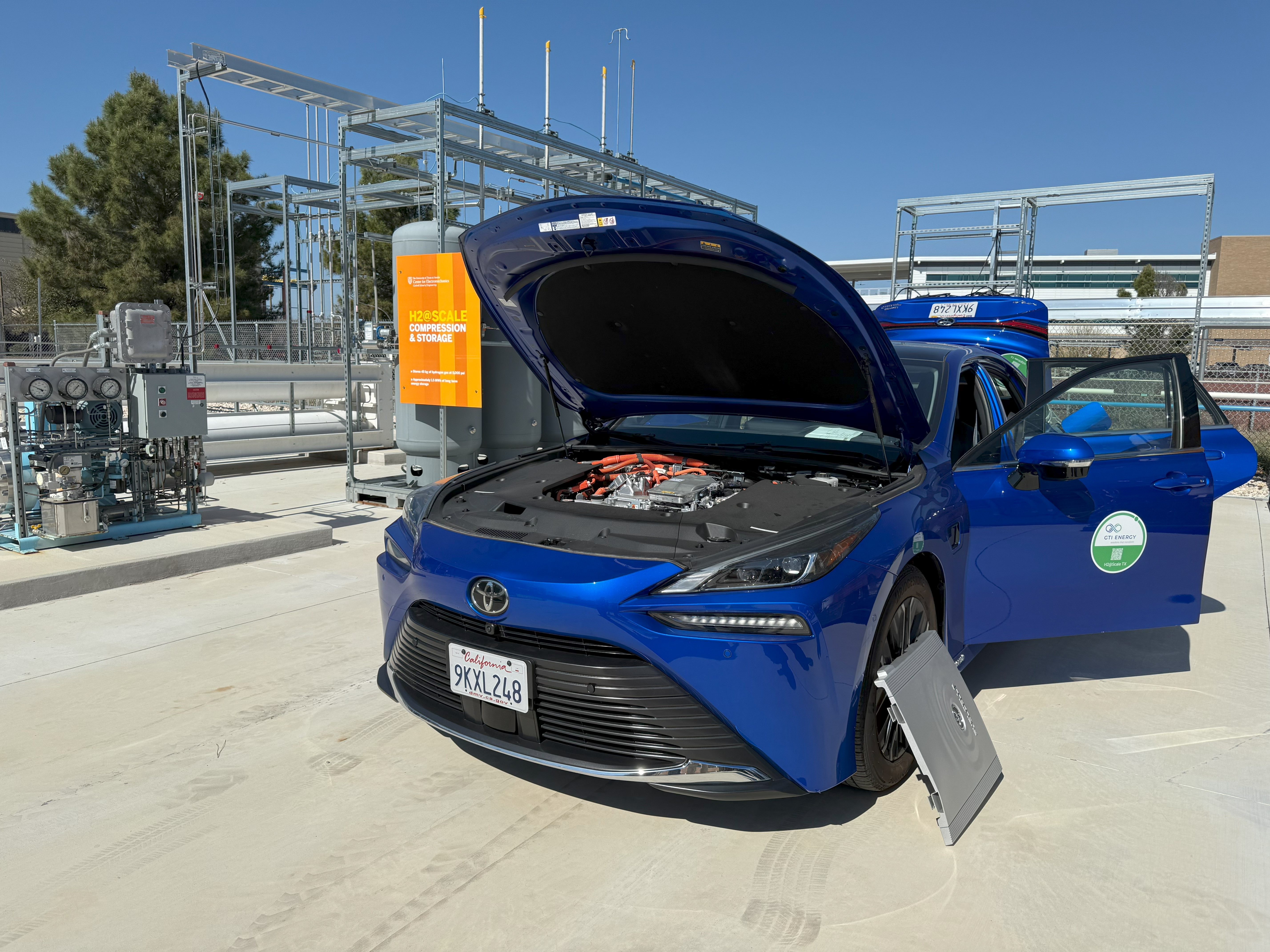 A blue hydrogen vehicle